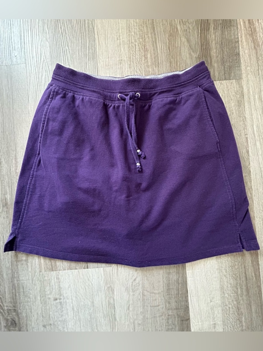 GreenTea Plum Drawstring Mini Skort Skirt
